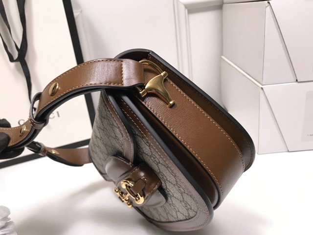 Gucci經典款女包 602205 古馳1955經典馬銜扣 小號 Gucci爆款女士單肩斜挎包  gqy3917